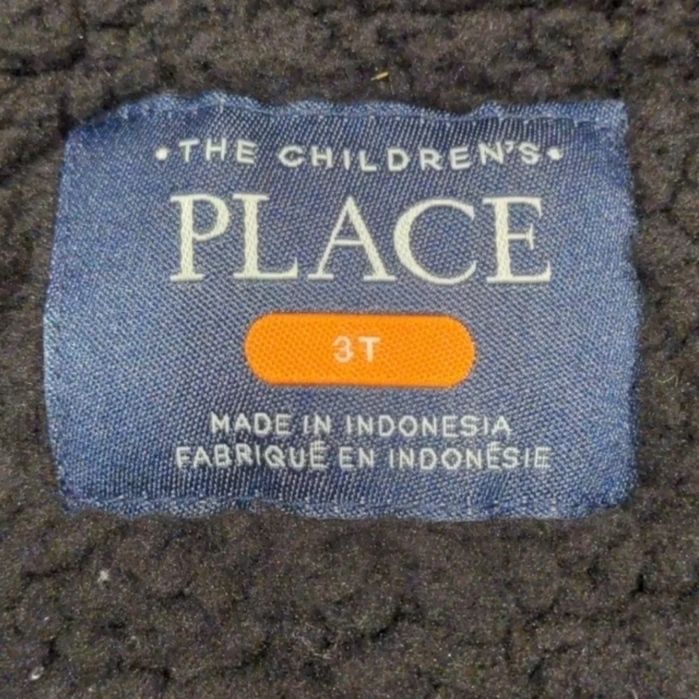The Children's Place Sherpa Lined Gray Full Zip Hoodie Jacket size 3T